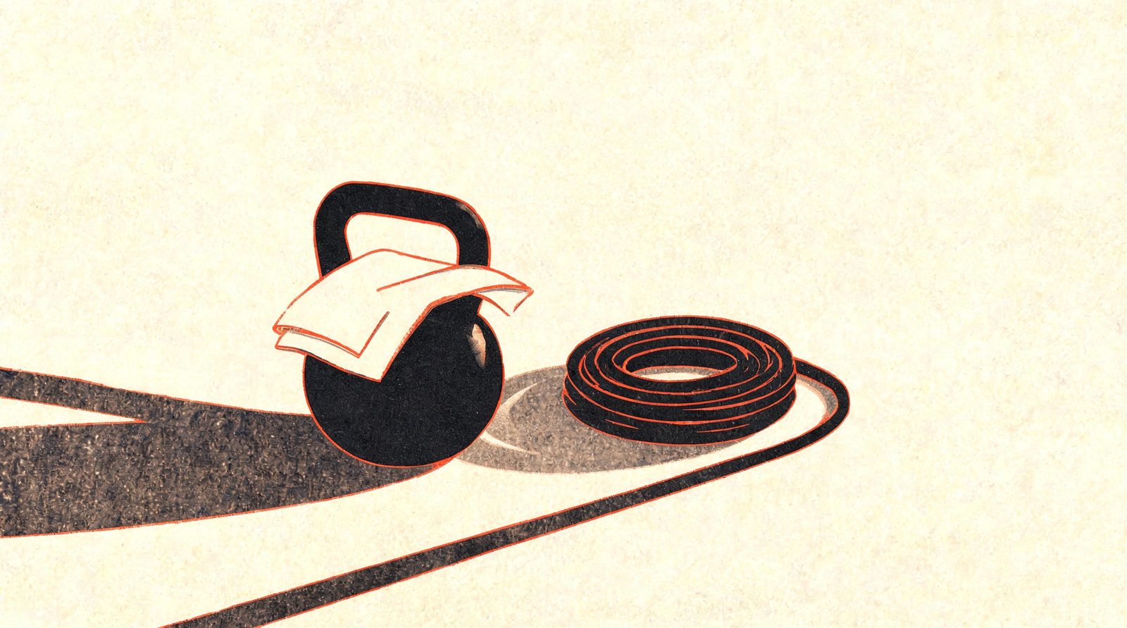 Illustration riso pour equifit, une appli d'entraînement pas encore bâtie.