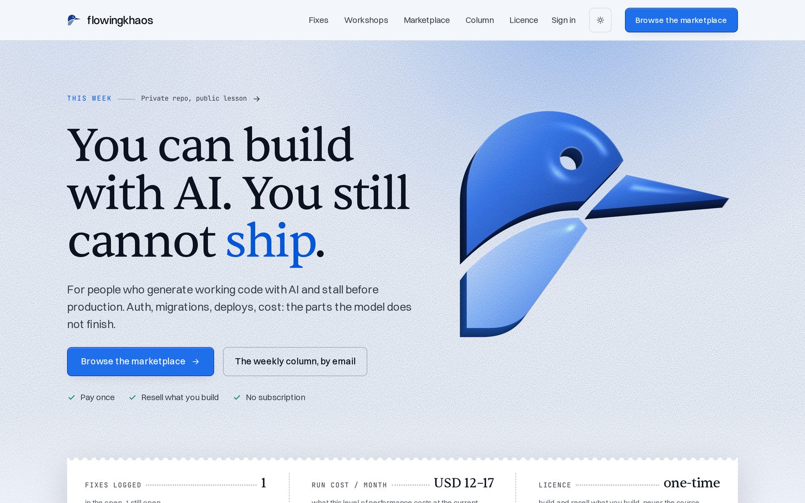 L'accueil de flowingkhaos : « You can build with AI. You still cannot ship. »